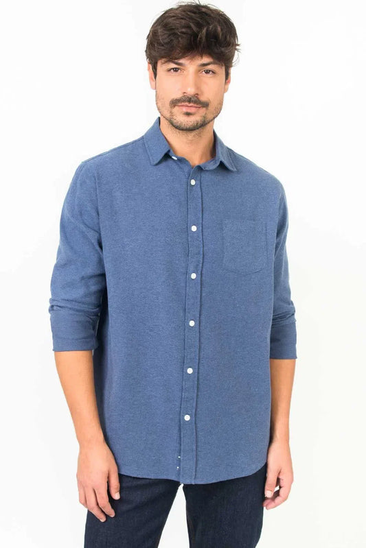 Camisa Flanela Azul Jeans