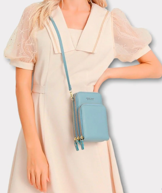 Bolsa Feminina Transversal Com 3 Divisórias Porta Celular NUDE / U