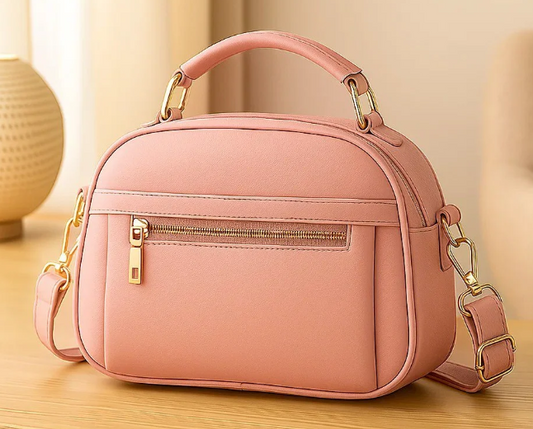 Bolsa Transversal Feminina Com 2 Divisórias E Alça De Mão ROSA / U