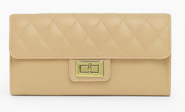 Carteira Mini Bolsa Feminina Com Alça Removível U / BEGE