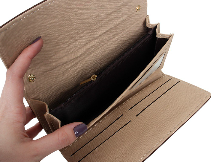 Carteira Mini Bolsa Feminina Com Alça Removível U / BEGE