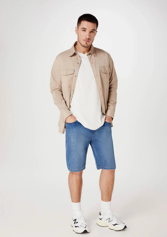 Bermuda Jeans Masculina Soft Touch - Azul
